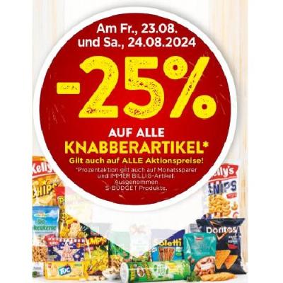 -25% AUF ALLE KNABBERARTIKEL SPAR Gourmet