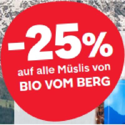 -25% auf alle Müslis von BIO VOM BERG MPREIS