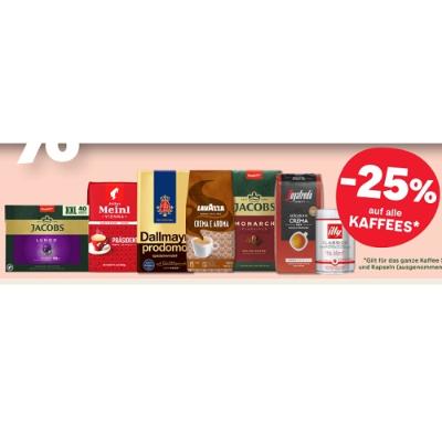 -25% auf alle KAFFEES MPREIS