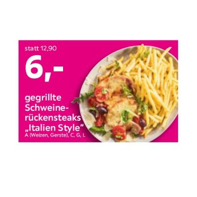 gegrillte Schweinerückensteaks „Italien Style“ Je 6€ mömax