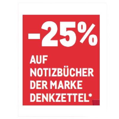 -25% AUF NOTIZBÜCHER DER MARKE DENKZETTEL METRO