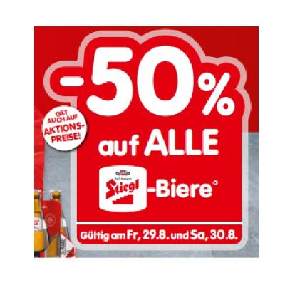 -50% auf ALLE Stiegl-Biere INTERSPAR