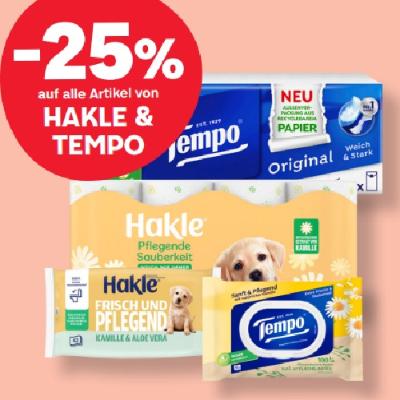 -25% auf alle Artikel von HAKLE & TEMPO MPREIS