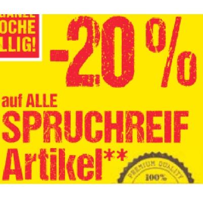 Promotion Bild von -20% auf aLLE SPRUCHREIF Artikel Maximarkt