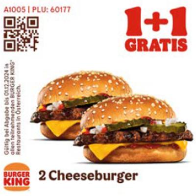 Promotion Bild von 1+1 GRATIS Cheeseburger bei Burger King