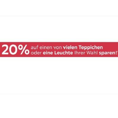 20% auf einen von vielen Teppichen oder eine Leuchte Ihrer Wahl sparen! Möbelix