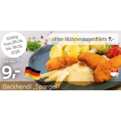 Backhendl „Spargel“ je 9,- € XXXLutz