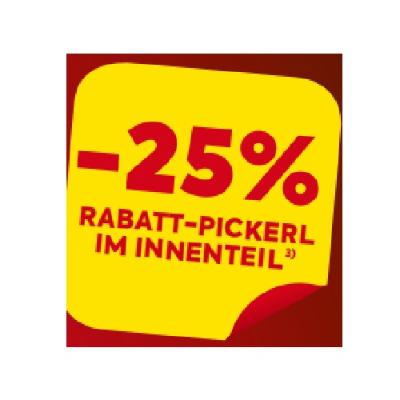 -25% RABATT-PICKERL IM INNENTEIL BILLA