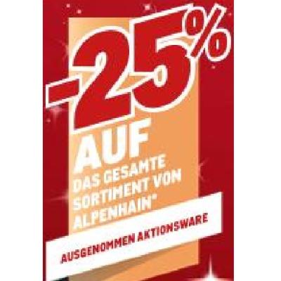 -25% AUF DAS GESAMTE SORTIMENT VON ALPENHAIN METRO