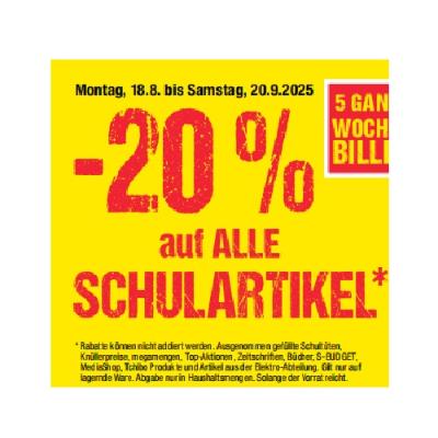 -20% auf ALLE SCHULARTIKEL Maximarkt