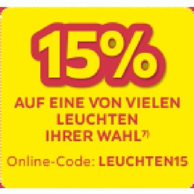 Promotion Bild von 15% AUF EINE VON VIELEN LEUCHTEN IHRER WAHL Möbelix