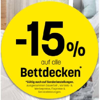 -15% auf alle Bettdecken Betten Reiter