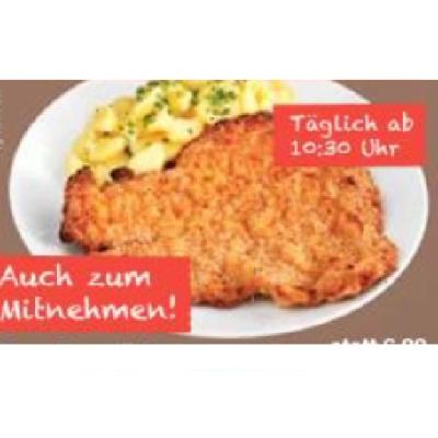 Bild von maxi.bistro Schnitzerl mit Kartoffelsalat je 4,90 € Maximarkt