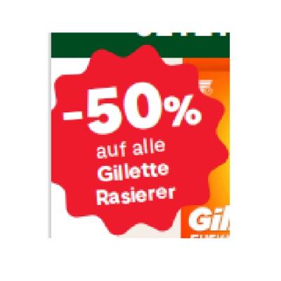 Promotion Bild von -50% auf alle Gillette Rasierer MPREIS