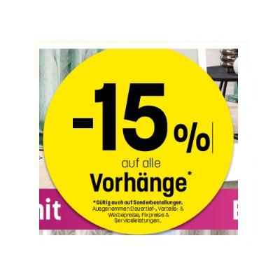 15% auf alle Vorhänge Betten Reiter