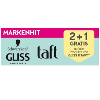 2+1 GRATIS auf alle Produkte von GLISS & TAFT BIPA