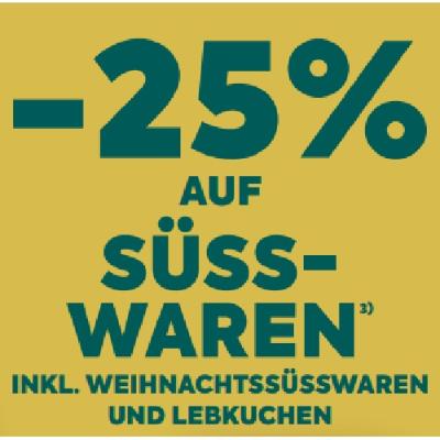 -25% AUF SÜSSWAREN INKL. WEIHNACHTSSÜSSWAREN UND LEBKUCHEN BILLA PLUS