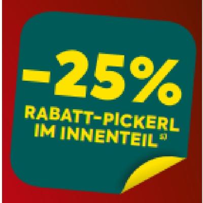 -25% RABATT-PICKERL IM INNENTEIL BILLA PLUS
