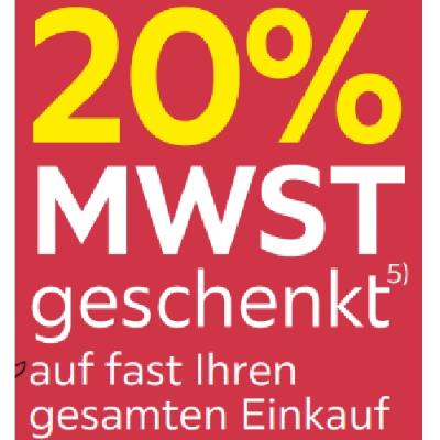 Promotion Bild von 20% MWST geschenkt auf fast Ihren gesamten Einkauf Möbelix