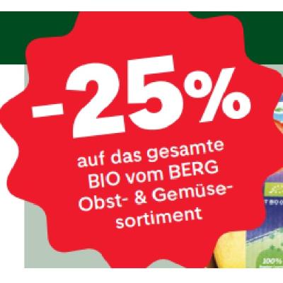 -25% auf das gesamte BIO vom BERG Obst- & Gemüsesortiment MPREIS