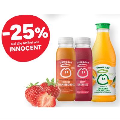 -25% auf alle Artikel von INNOCENT MPREIS