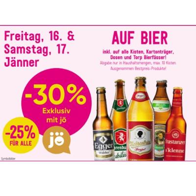 -30% Exklusiv mit jö AUF BIER Sutterlüty