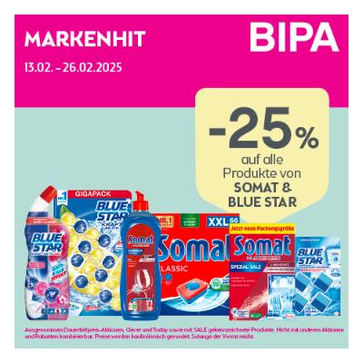 Promotion Bild von -25% auf alle Produkte von SOMAT & BLUE STAR BIPA