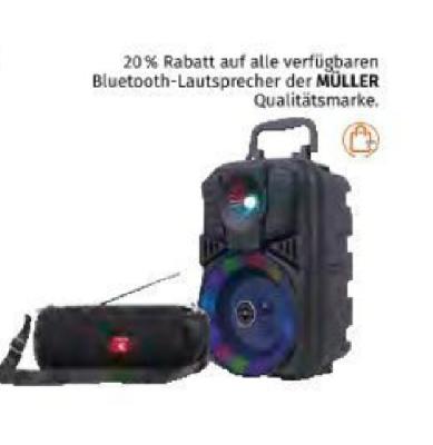Bild von 20% Rabatt auf alle verfügbaren Bluetooth-Lautsprecher der MÜLLER Qualitätsmarke Müller Drogerie