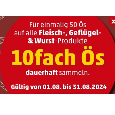 Promotion Bild von Für einmalig 50 Ös auf alle Fleisch-, Geflügel & Wurst-Produkte 10fach Ös dauerhaft sammeln Penny