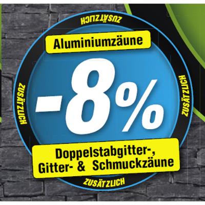 Promotion Bild von bis zu -8% Rabatt zusätzlich auf Aluminiumzäune & Doppelstabmattenzäune Josef Steiner