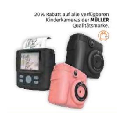 Promotion Bild von 20% Rabatt auf alle verfügbaren Kinderkameras der MÜLLER Qualitätsmarke Müller Drogerie