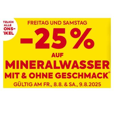 Bild von -25% AUF MINERALWASSER MIT & OHNE GESCHMACK BILLA