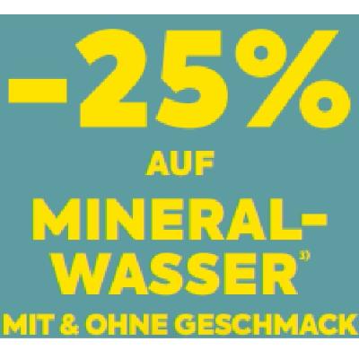 -25% AUF MINERALWASSER MIT & OHNE GESCHMACK BILLA PLUS