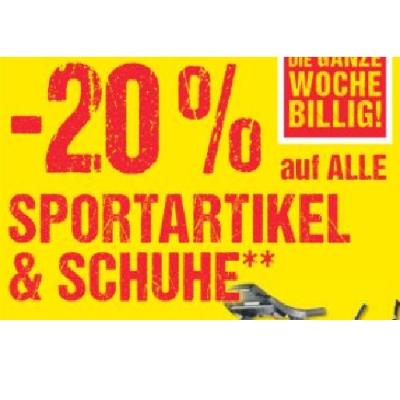 Promotion Bild von -20% auf ALLE SPORTARTIKEL & SCHUHE Maximarkt