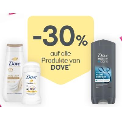 Promotion Bild von -30% auf alle Produkte von DOVE BIPA