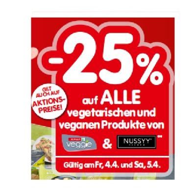 Bild von -25% auf ALLE vegetarischen und veganen Produkte von Spar Veggi & Nussyy INTERSPAR
