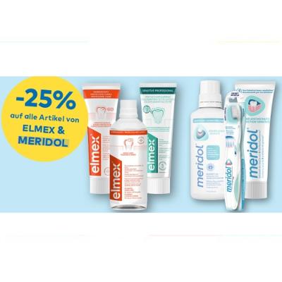 -25% auf alle Artikel von ELMEX & MERIDOL T&G