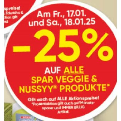 -25% AUF ALLE SPAR VEGGIE & NUSSYY PRODUKTE SPAR Gourmet