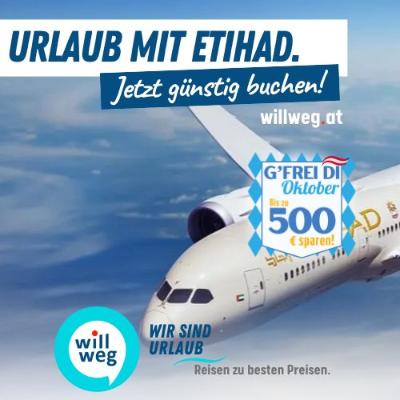 Urlaub mit Etihad mit willweg.at