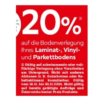 Bild von 20% auf die Bodenverlegung Ihres Laminat-, Vinyl und Parkettbodens XXXLutz