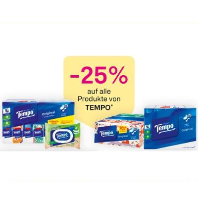 -25% auf alle Produkte von TEMPO BIPA