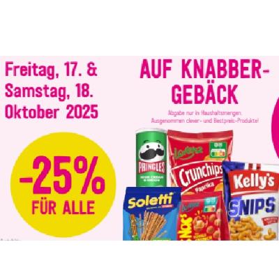 -25% FÜR ALLE AUF KNABBERGEBÄCK Sutterlüty