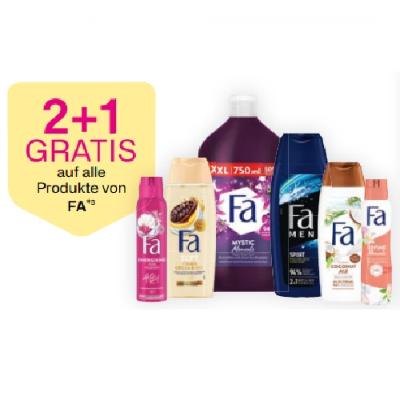2+1 GRATIS auf alle Produkte von FA BIPA