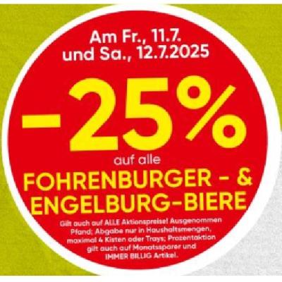 Promotion Bild von -25% auf alle FOHRENBURGER- & ENGELBURG-BIERE SPAR