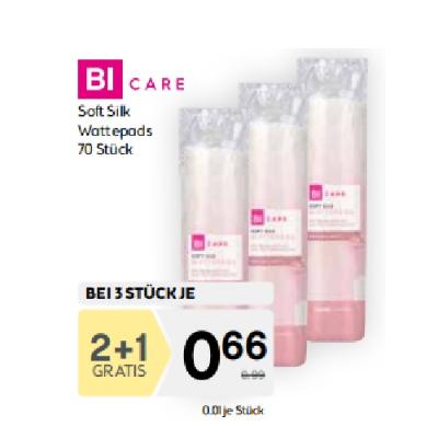 Promotion Bild von 2+1 GRATIS beim Kauf von Bi Care Wattepads Soft Silk BIPA