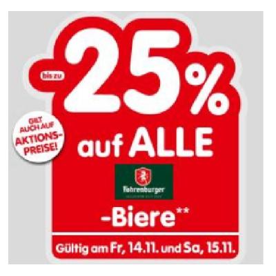 bis zu -25% auf ALLE Fohrenburger-Biere INTERSPAR