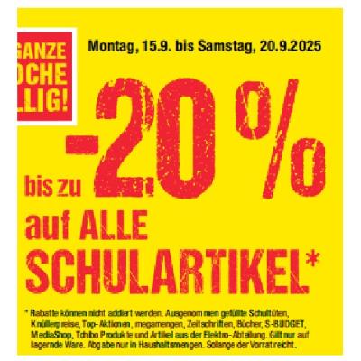 bis zu -20% auf ALLE SCHULARTIKEL Maximarkt