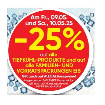 Promotion Bild von -25% auf alle TIEFKÜHL-PRODUKTE und auf alle FAMILIEN- UND VORRATSPACKUNGEN EIS SPAR Gourmet