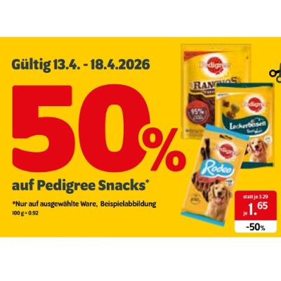 50% auf Pedigree Snacks DAS FUTTERHAUS