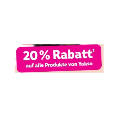 20% Rabatt auf alle Produkte von Yakso Denns BioMarkt